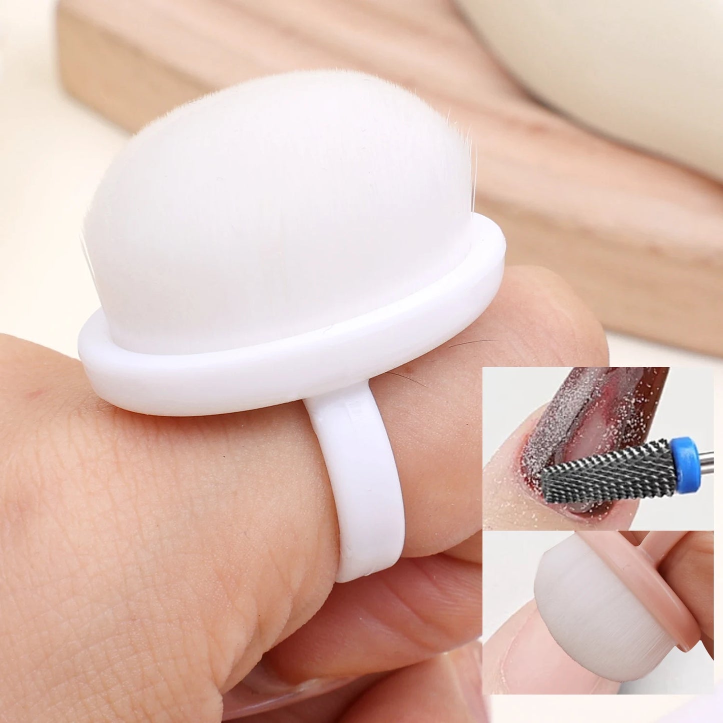 1/9pcs Professional Nail Dust Brush Buckle Brush Oval Gel Dust Cleaning Make Up Nail Tools Ring-shaped Brush Manicure Brushes