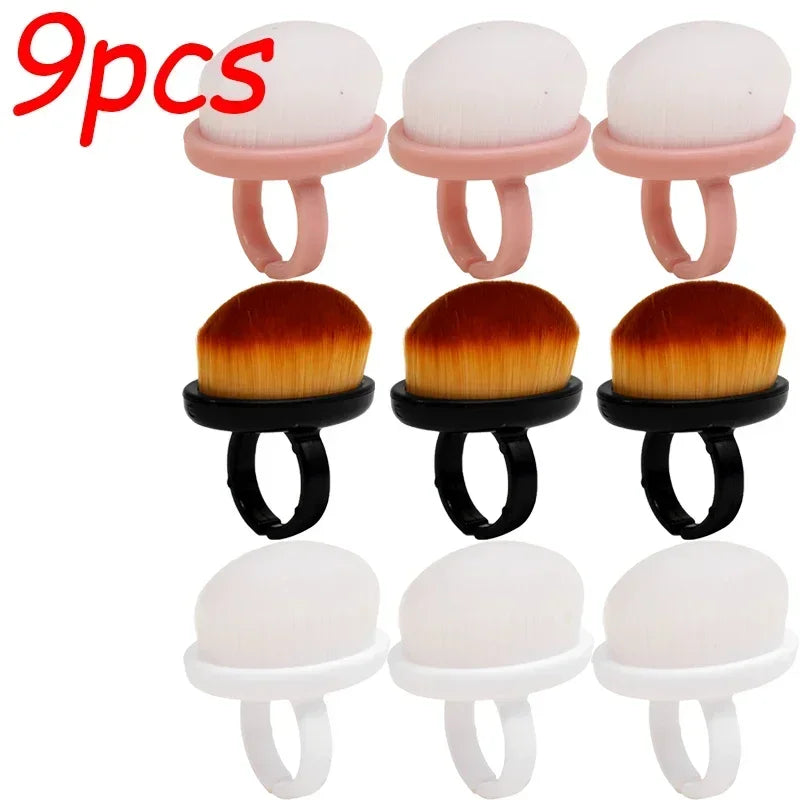 1/9pcs Professional Nail Dust Brush Buckle Brush Oval Gel Dust Cleaning Make Up Nail Tools Ring-shaped Brush Manicure Brushes