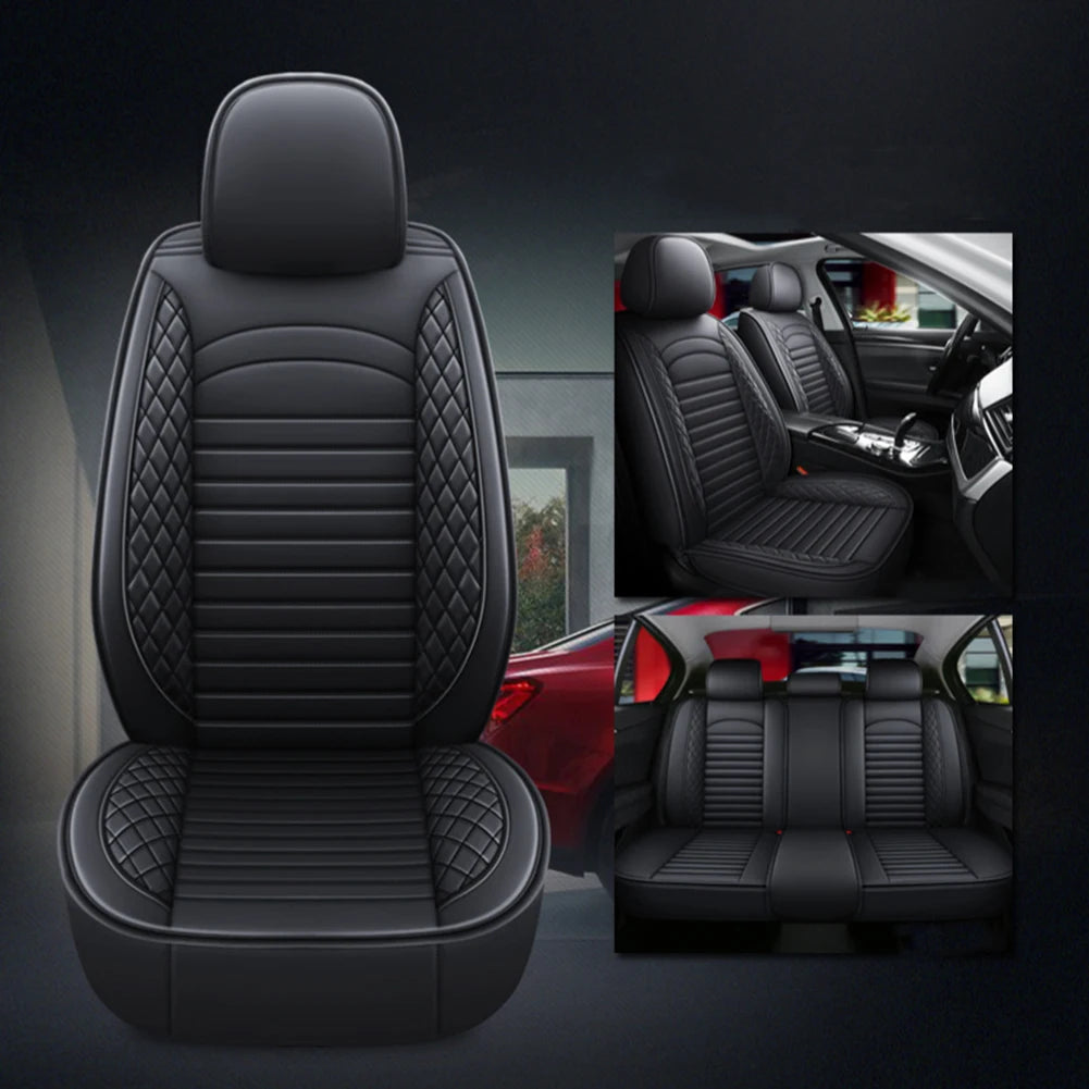 11Pcs 5Seats Car Seat Covers Full Set Elegant Leather Seat Cover Protector for Sedan SUV Truck Car Seats Cover Car Accessories